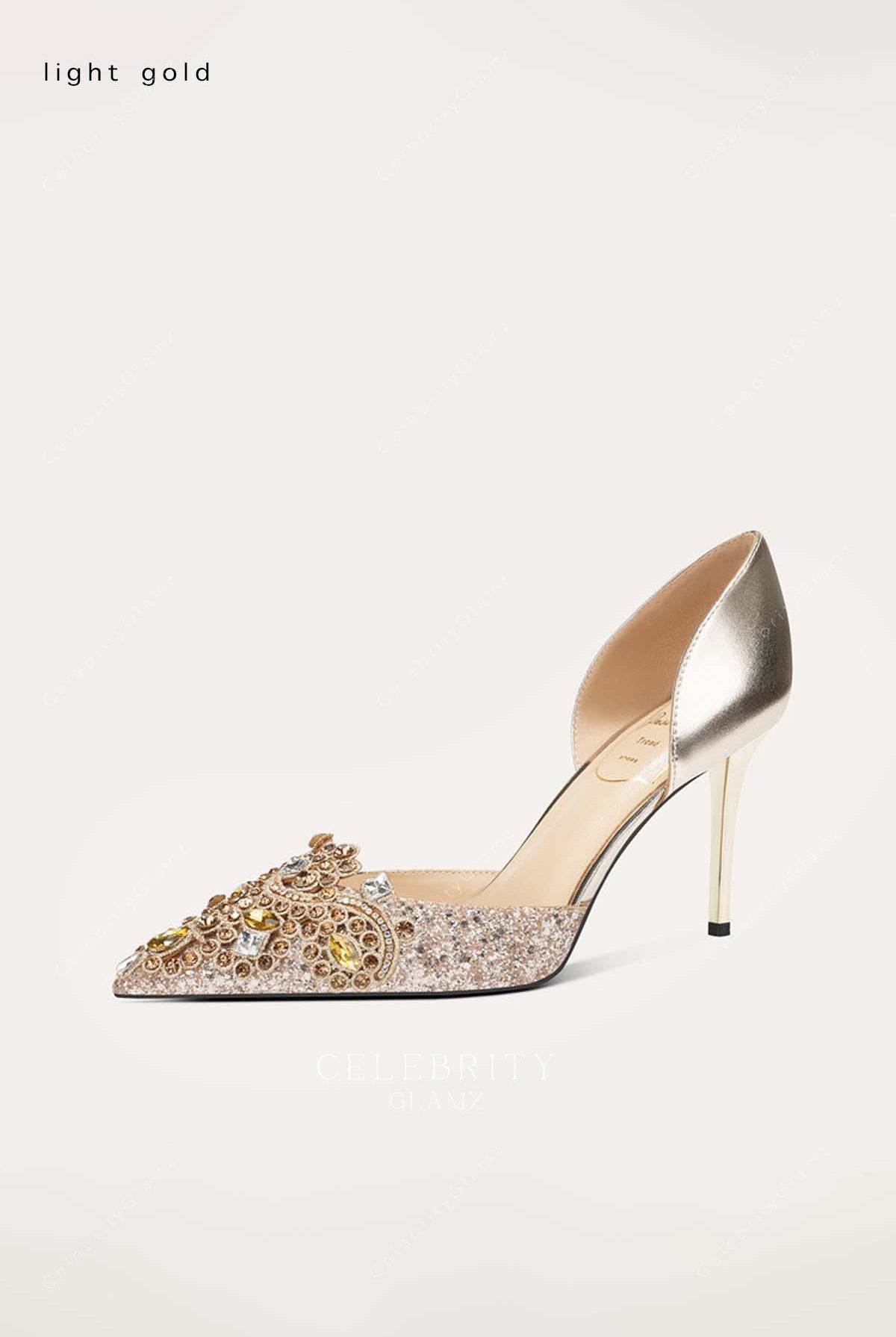 sparkly gold bridal shoes
