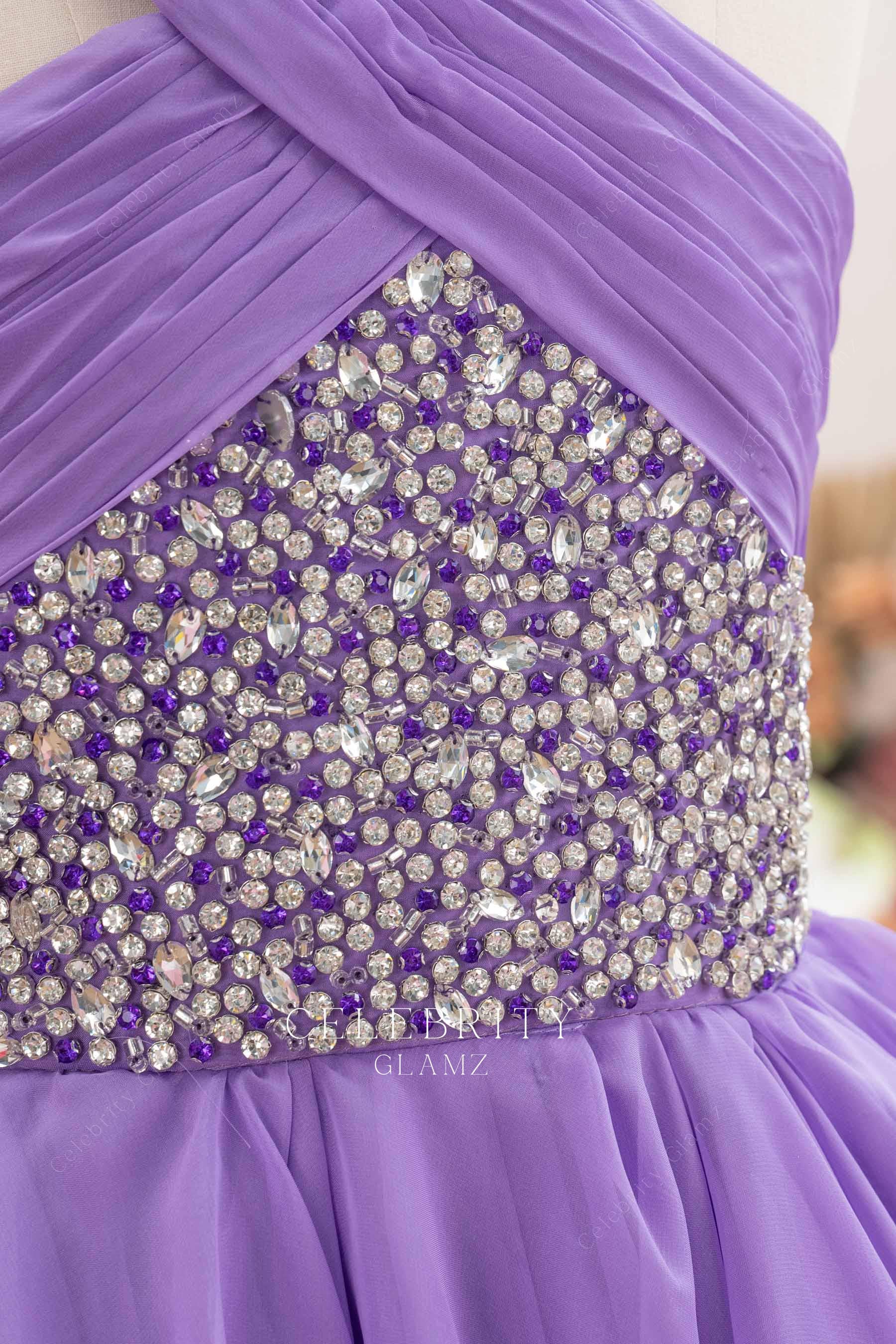 sparkly rhinestone beading bodice pageant dress