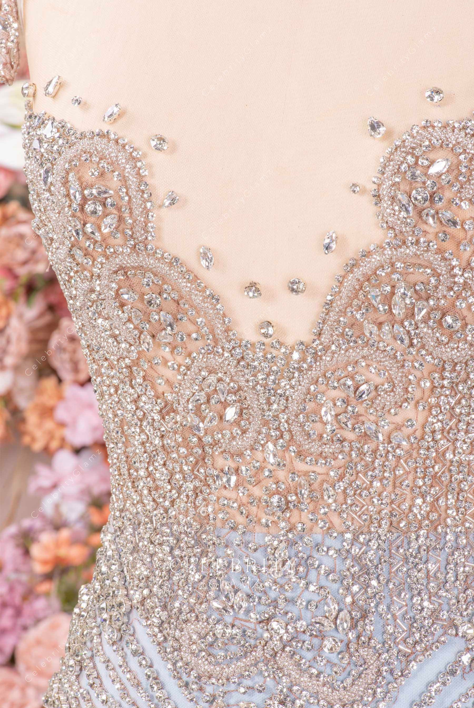 sparkly rhinestones mermaid prom dress