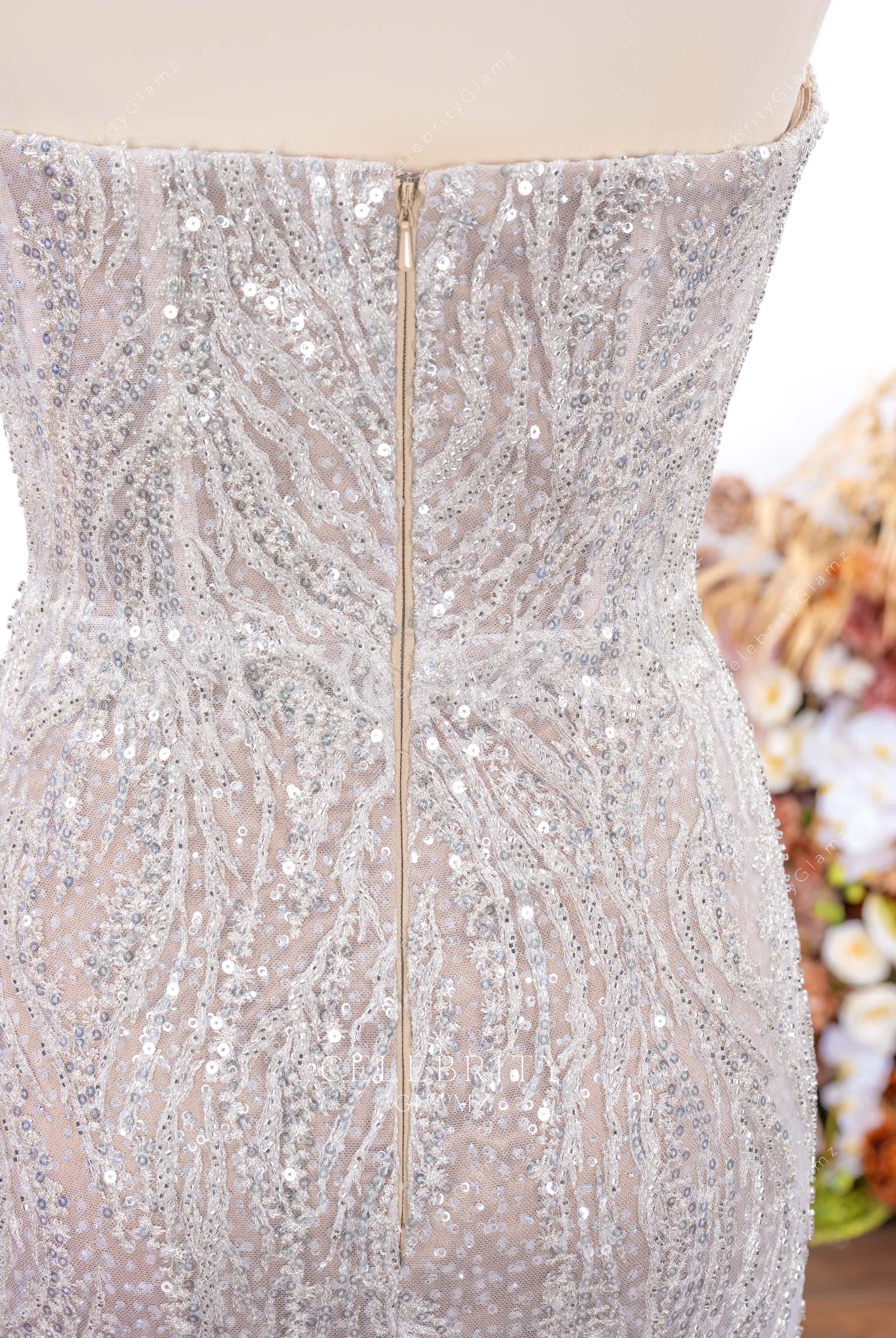 sparkly rhinestones strapless formal gown