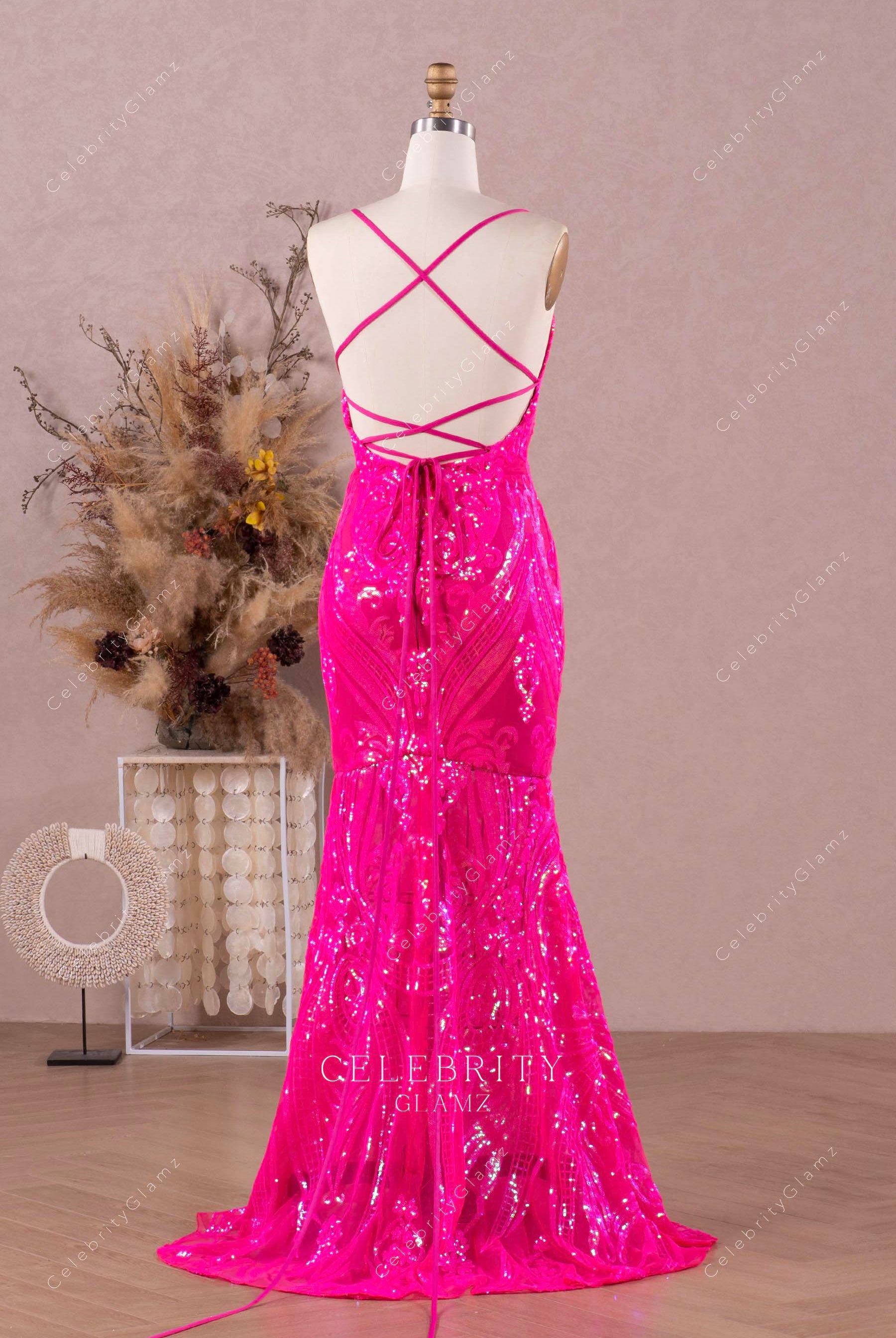 sparkly sequin fit flare prom dress