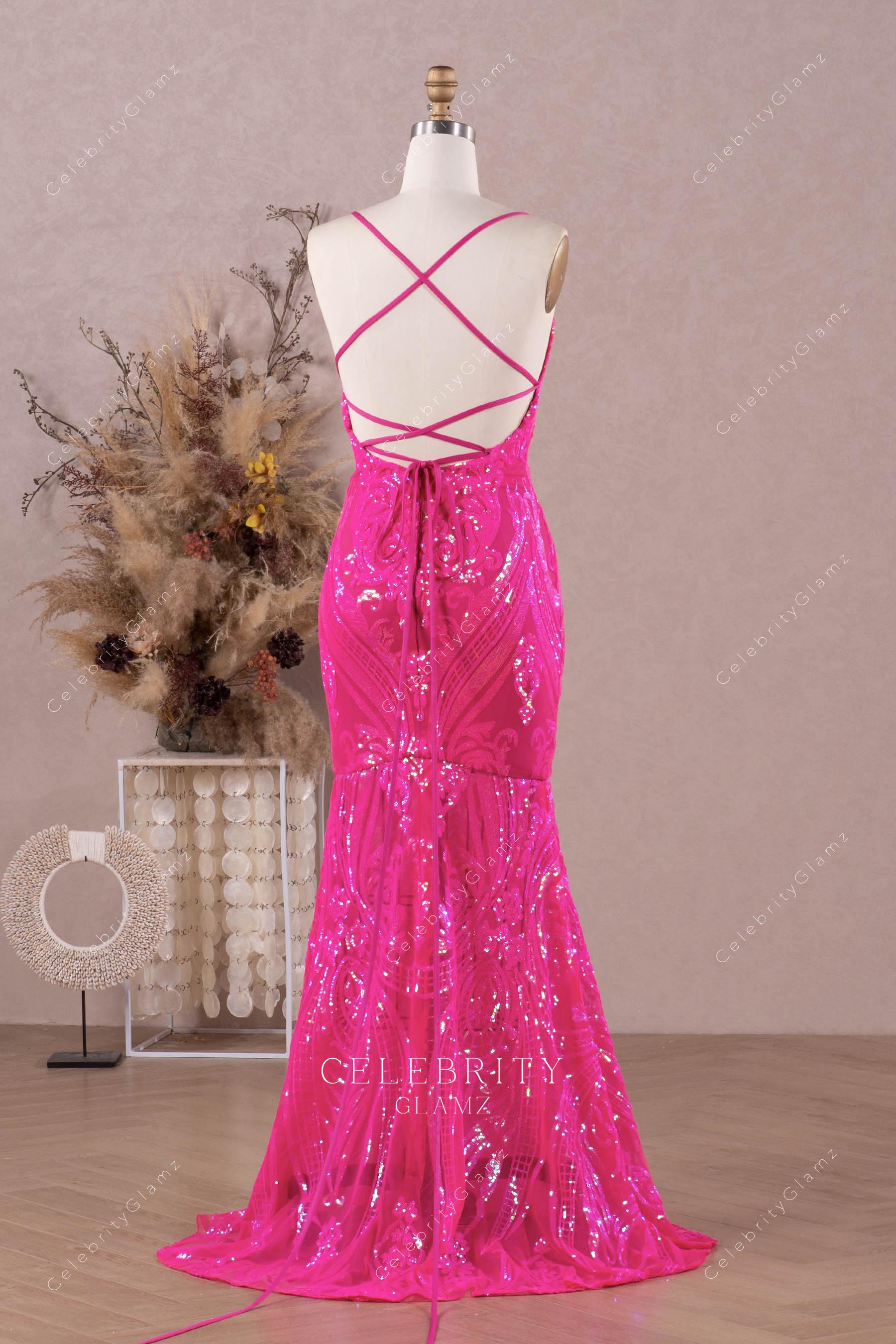 sparkly sequin fit flare prom dress