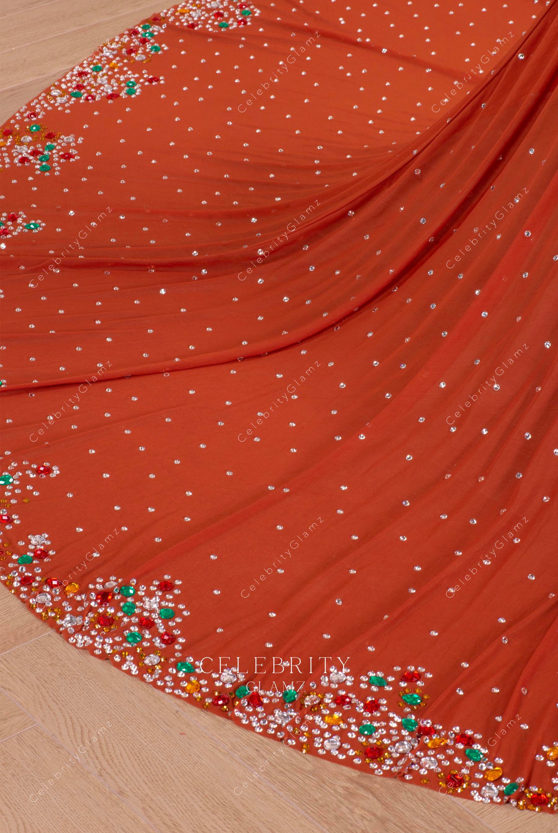 sparkly rhinestones tan formal dress