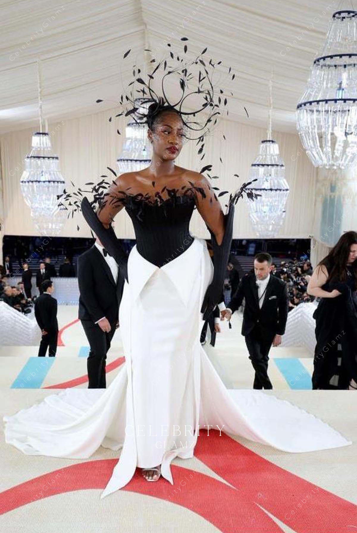 strapless 2023 met gala Tems dress