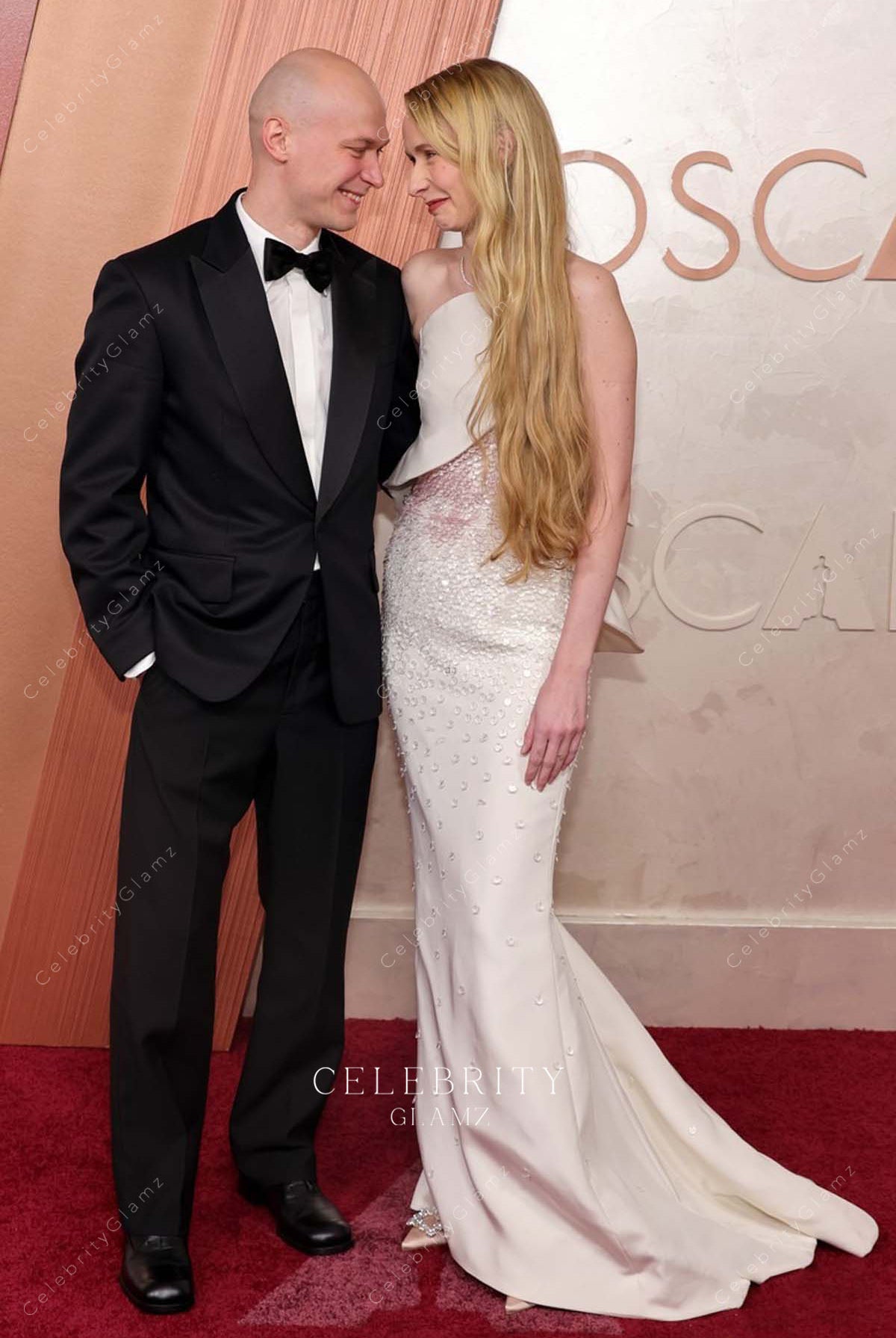 strapless Anna Shevchuk 2025 Oscars red carpet dress