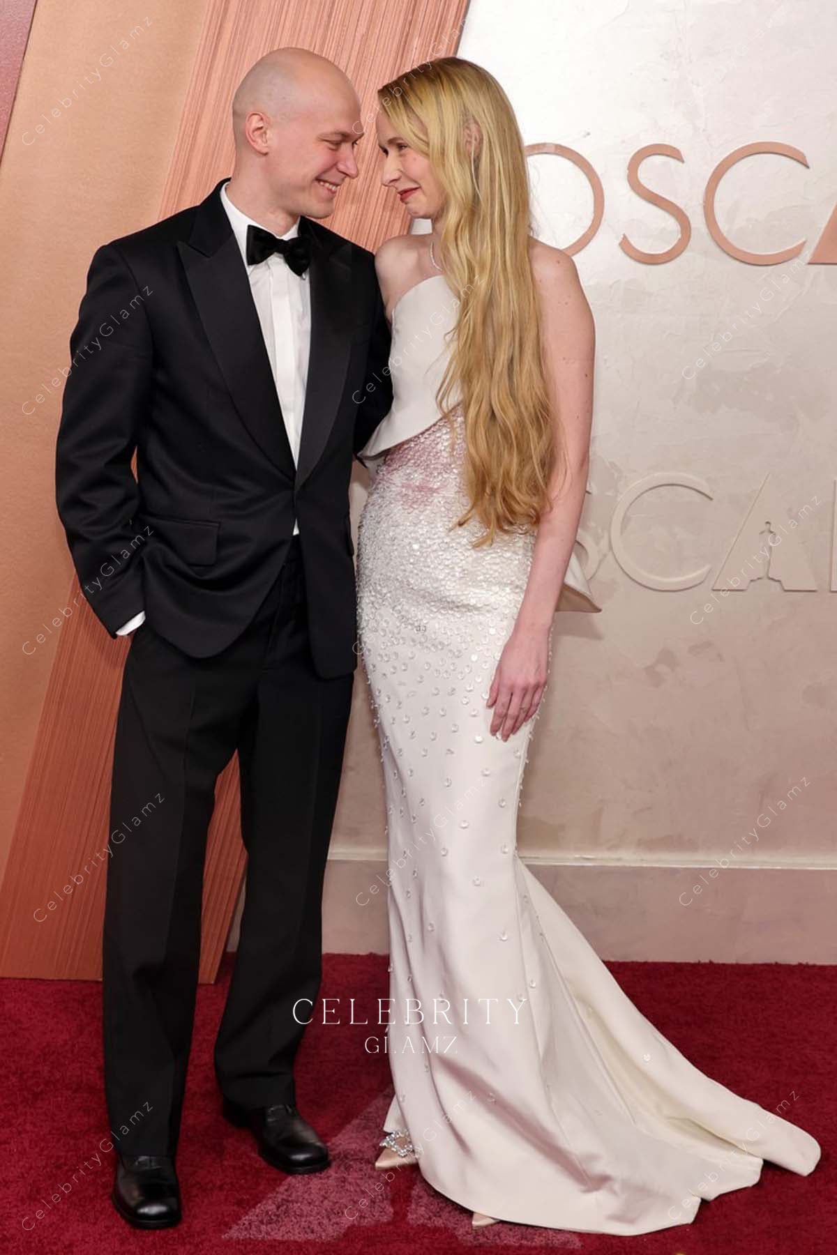 strapless Anna Shevchuk 2025 Oscars red carpet dress