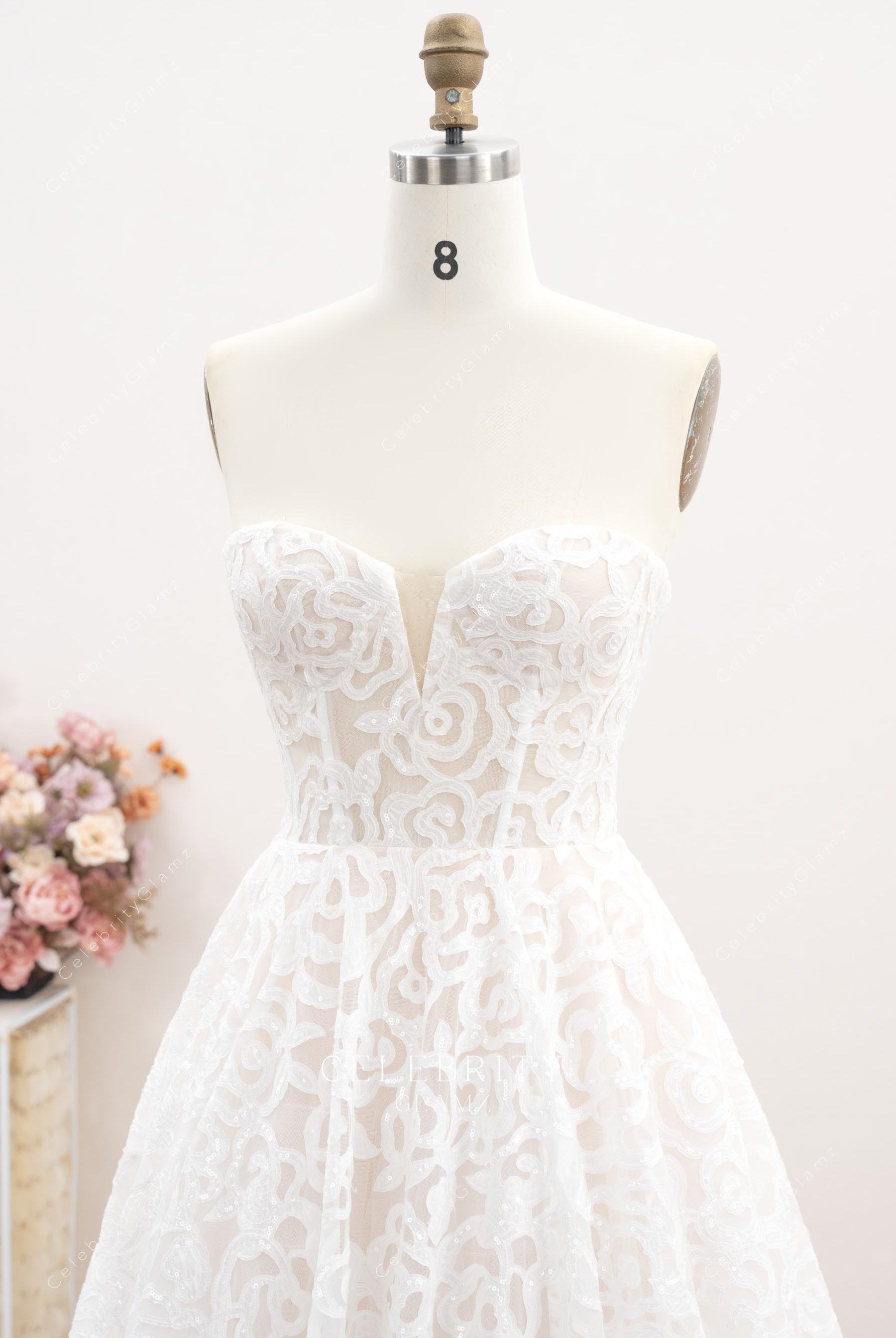 strapless sweetheart corset bridal dress