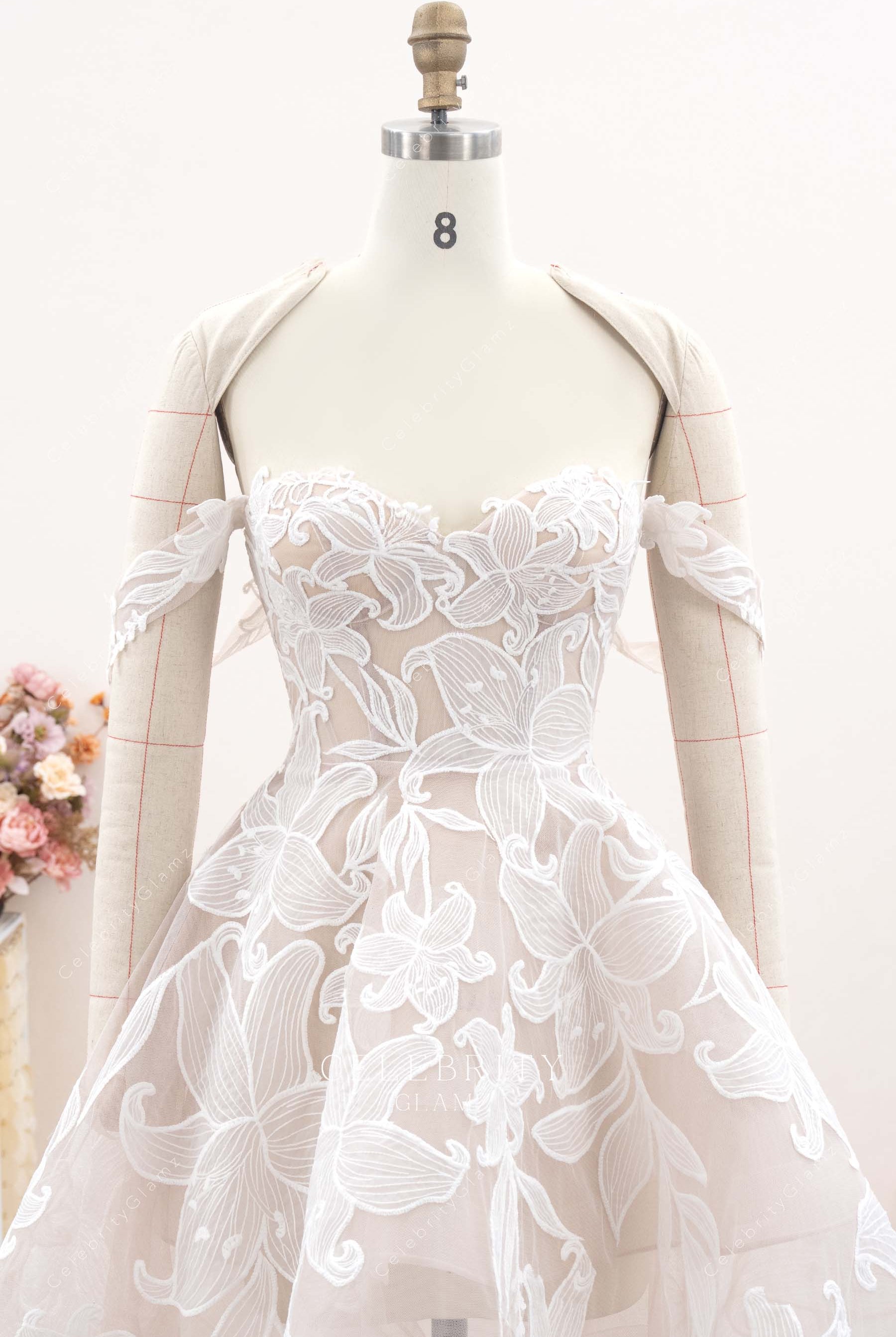 sweetheart neck a line wedding dress