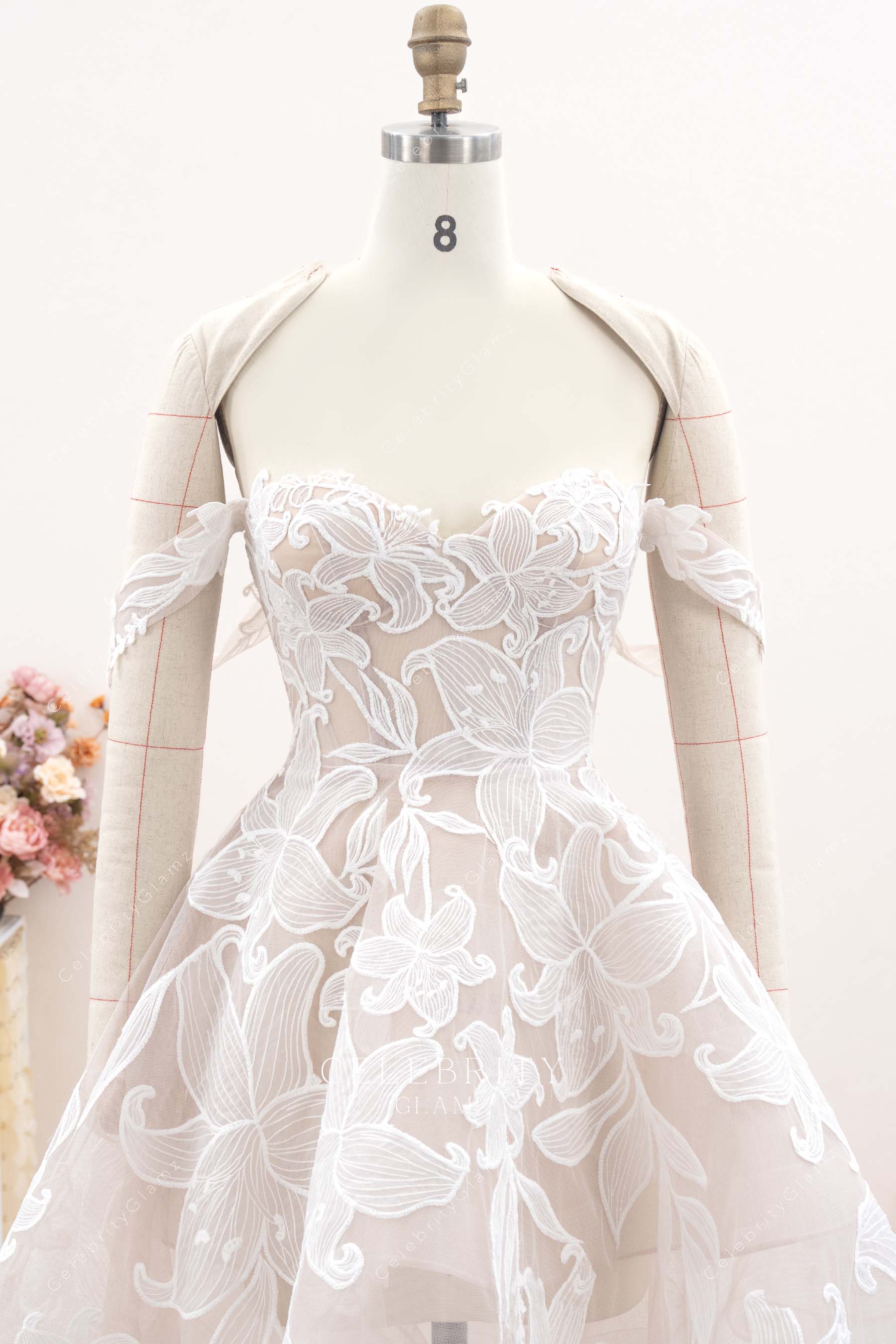 sweetheart neck a line wedding dress