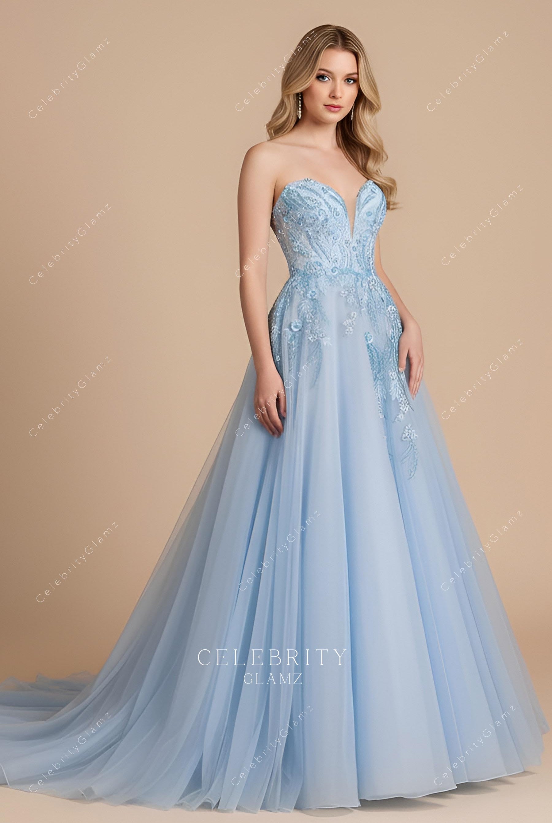 sweetheart neck flower lace prom gown