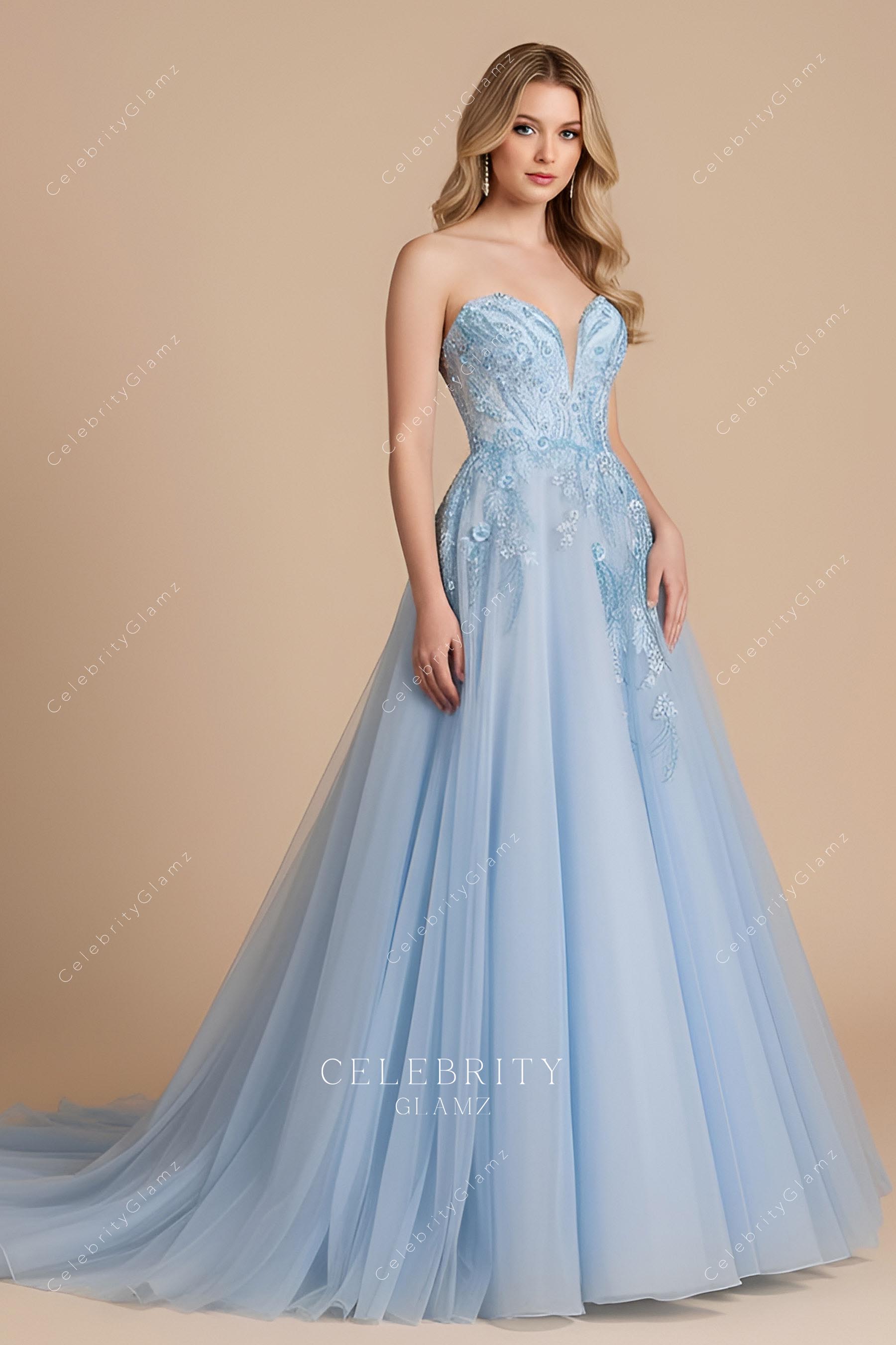 sweetheart neck flower lace prom gown