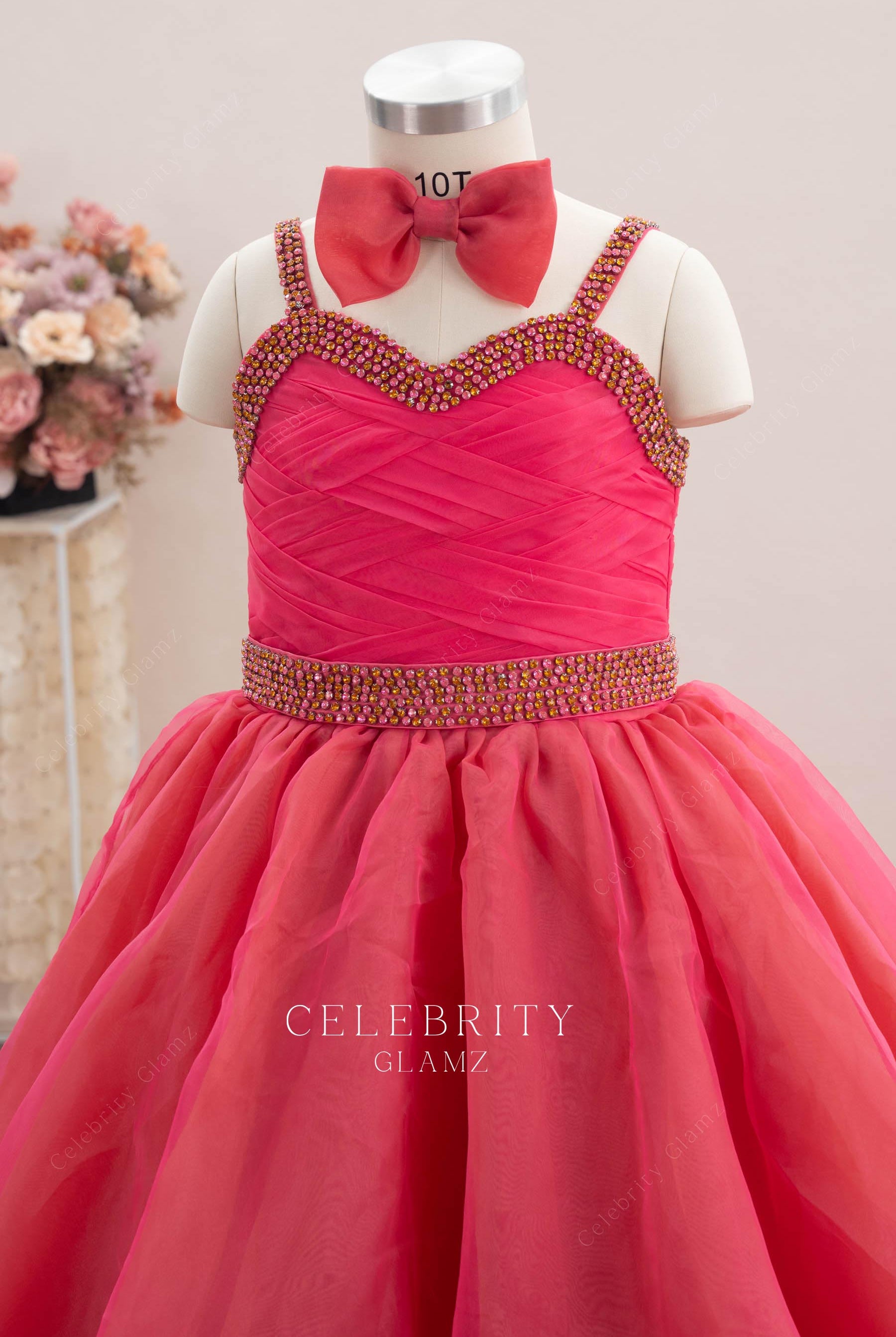 sweetheart neck organza pageant gown