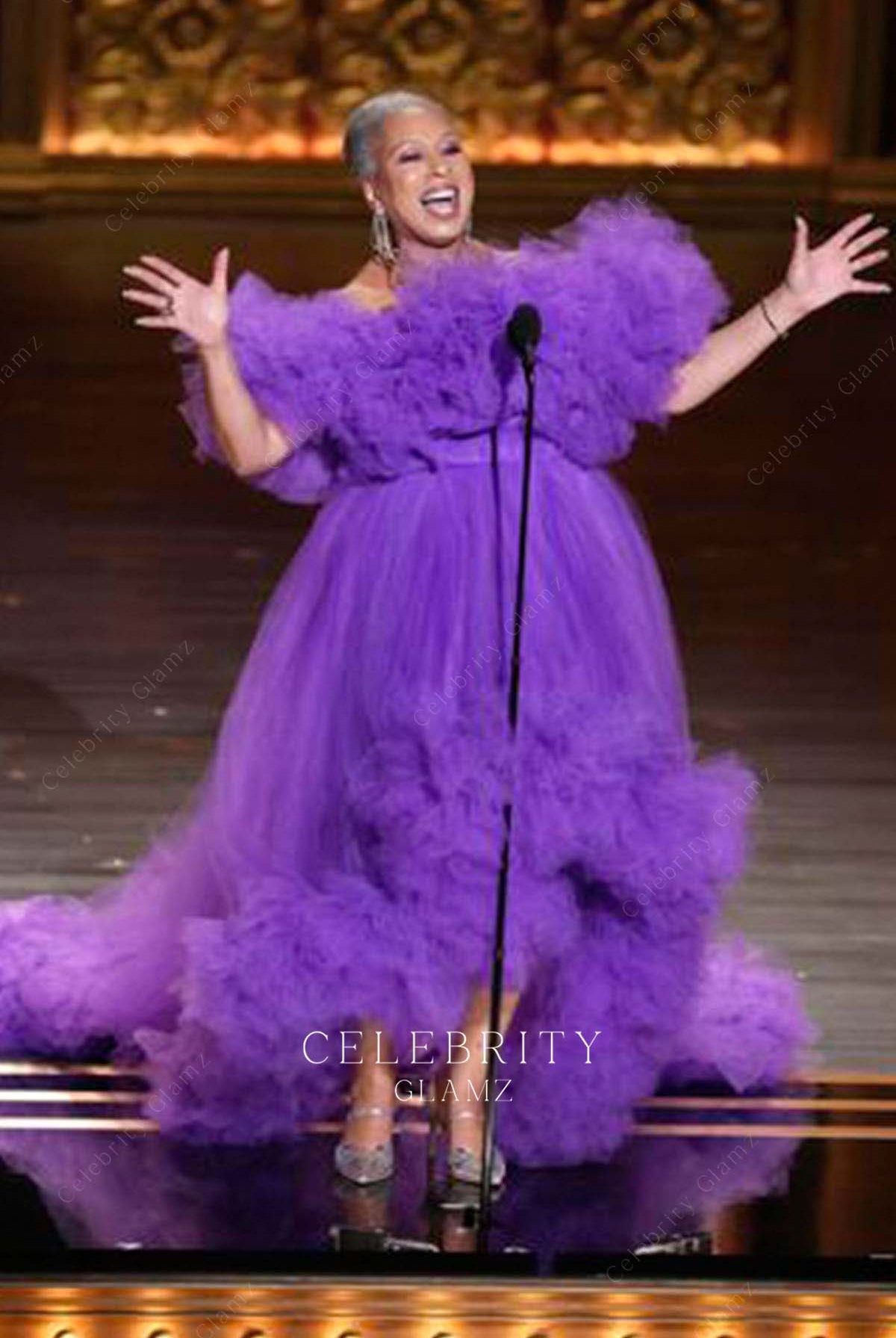 Tamara Tunie high to low formal dress 2024 tony awards