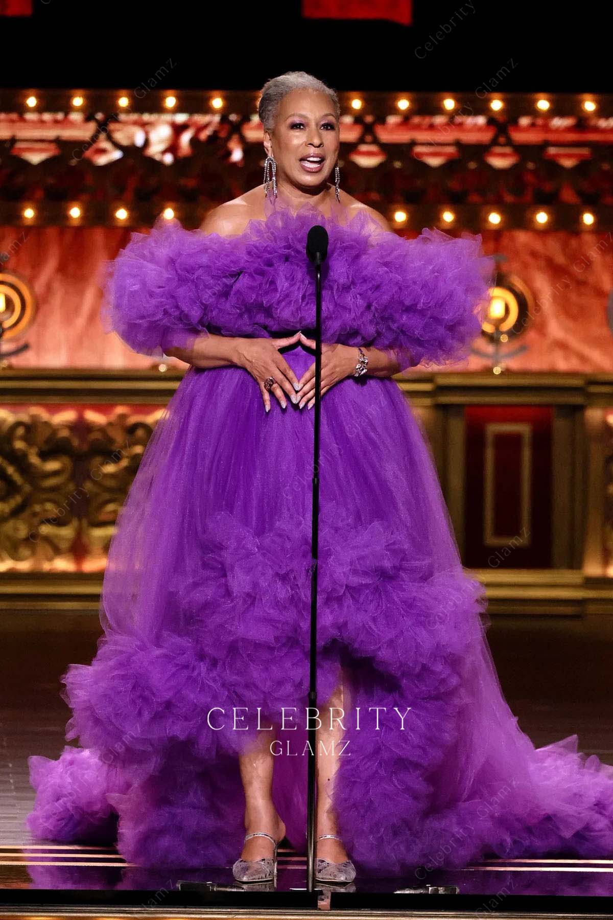 Tamara Tunie ruffled a line formal dress 2024 tony awards