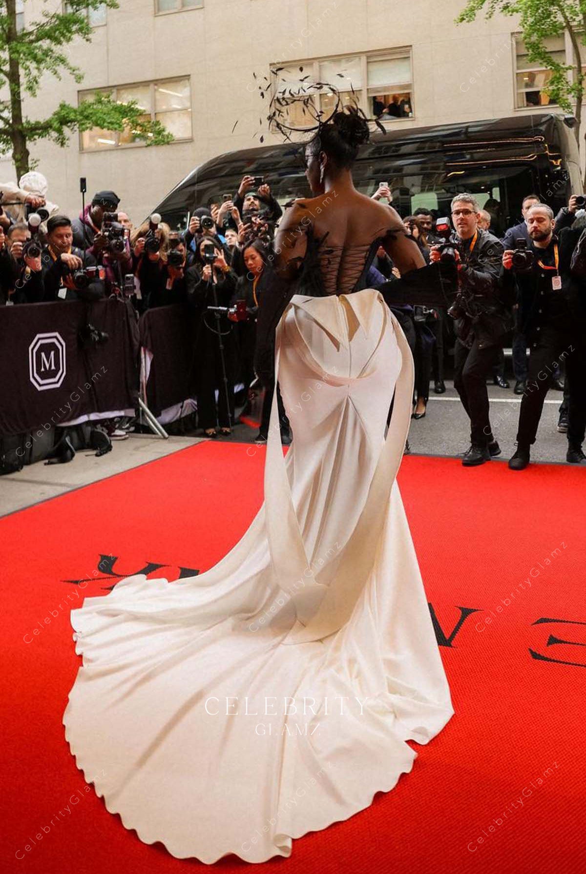 Tems chapel train formal dress met gala 2023