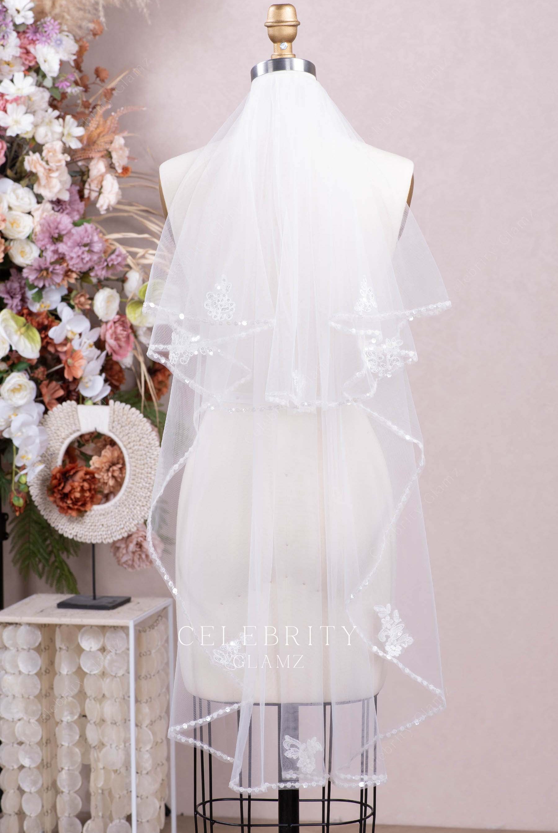 two tier bridal veil