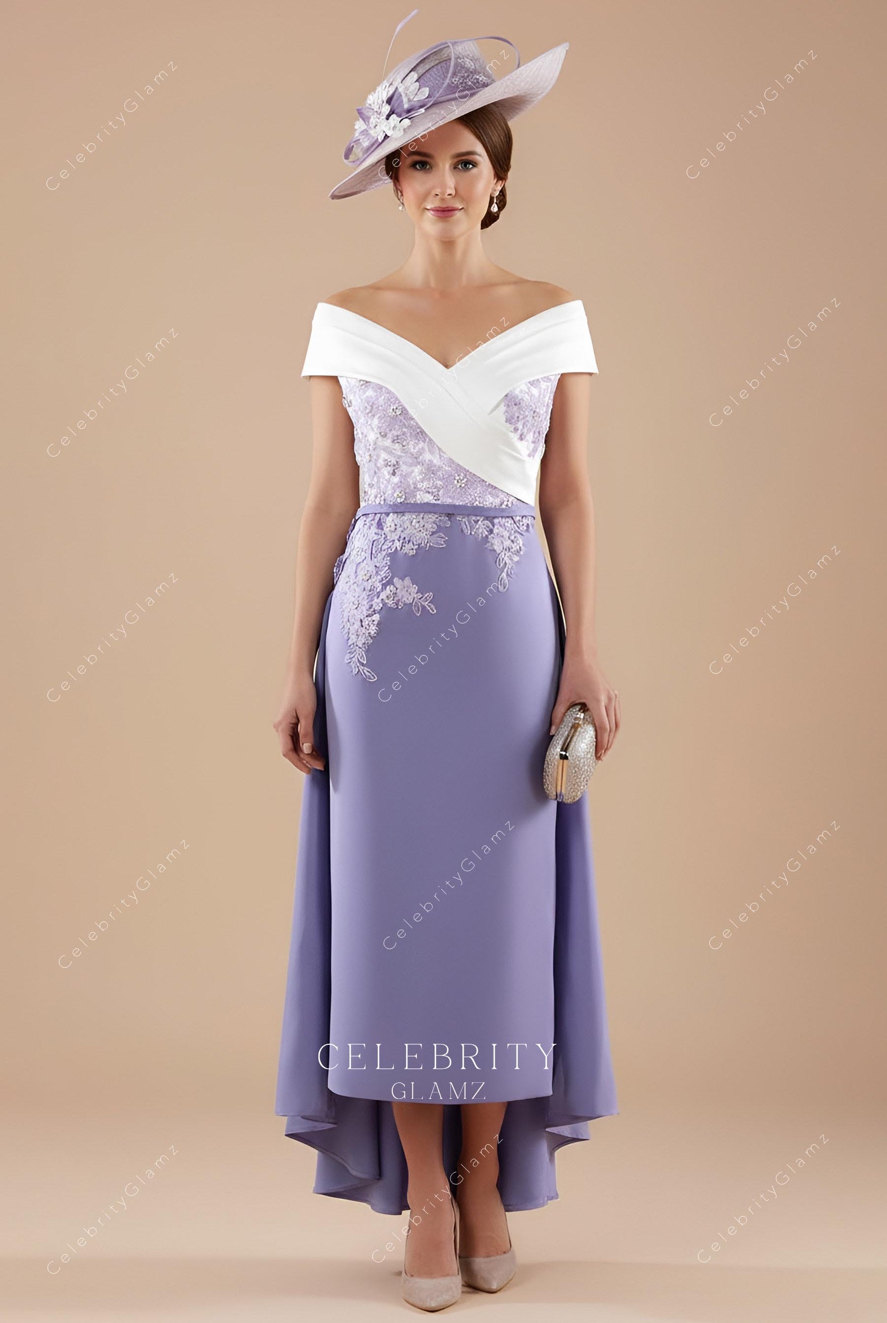 two-tone ankle length formal dress