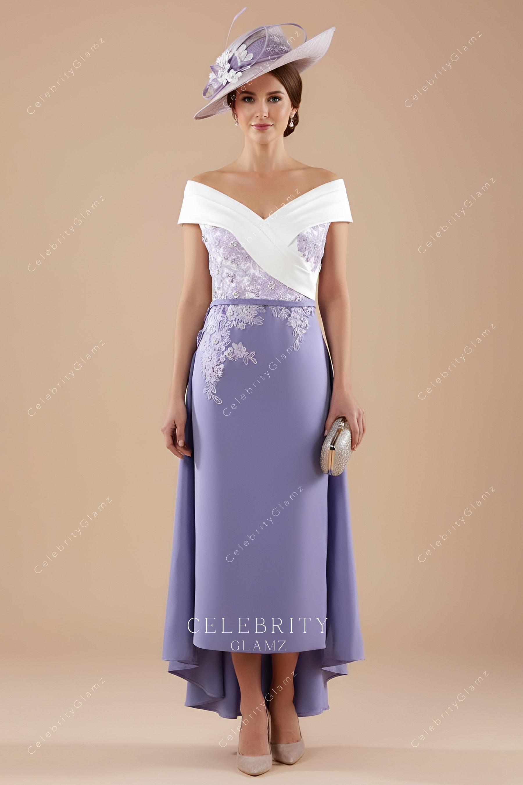 two-tone ankle length formal dress