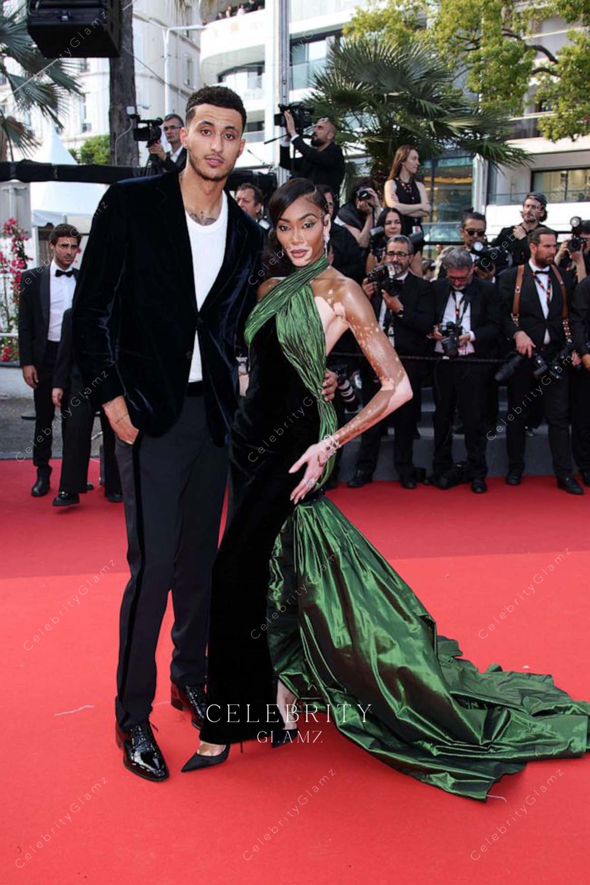 two tone mermaid dress 2023 Cannes film festival Winnie Harlow