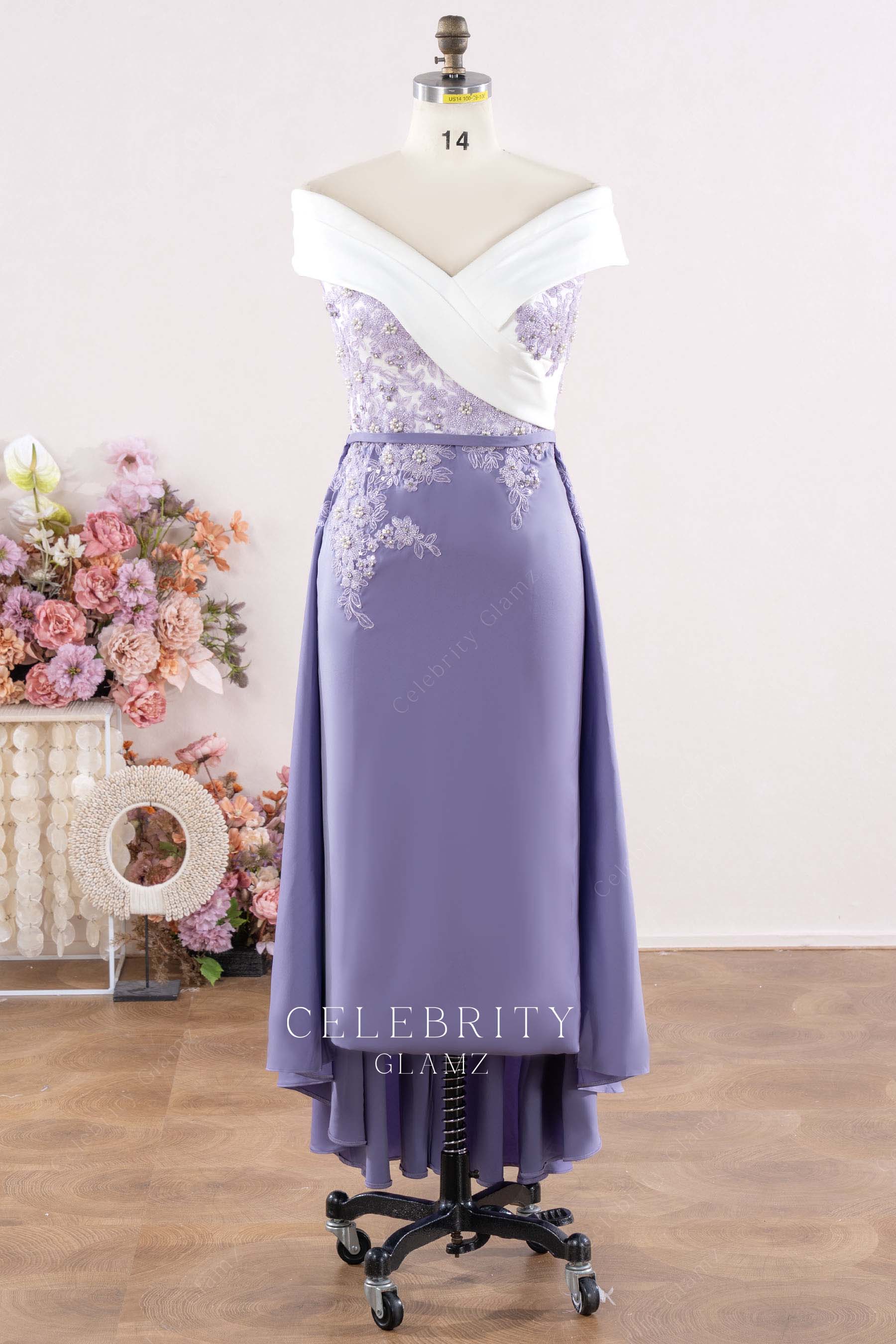 two tone mother of bride dress