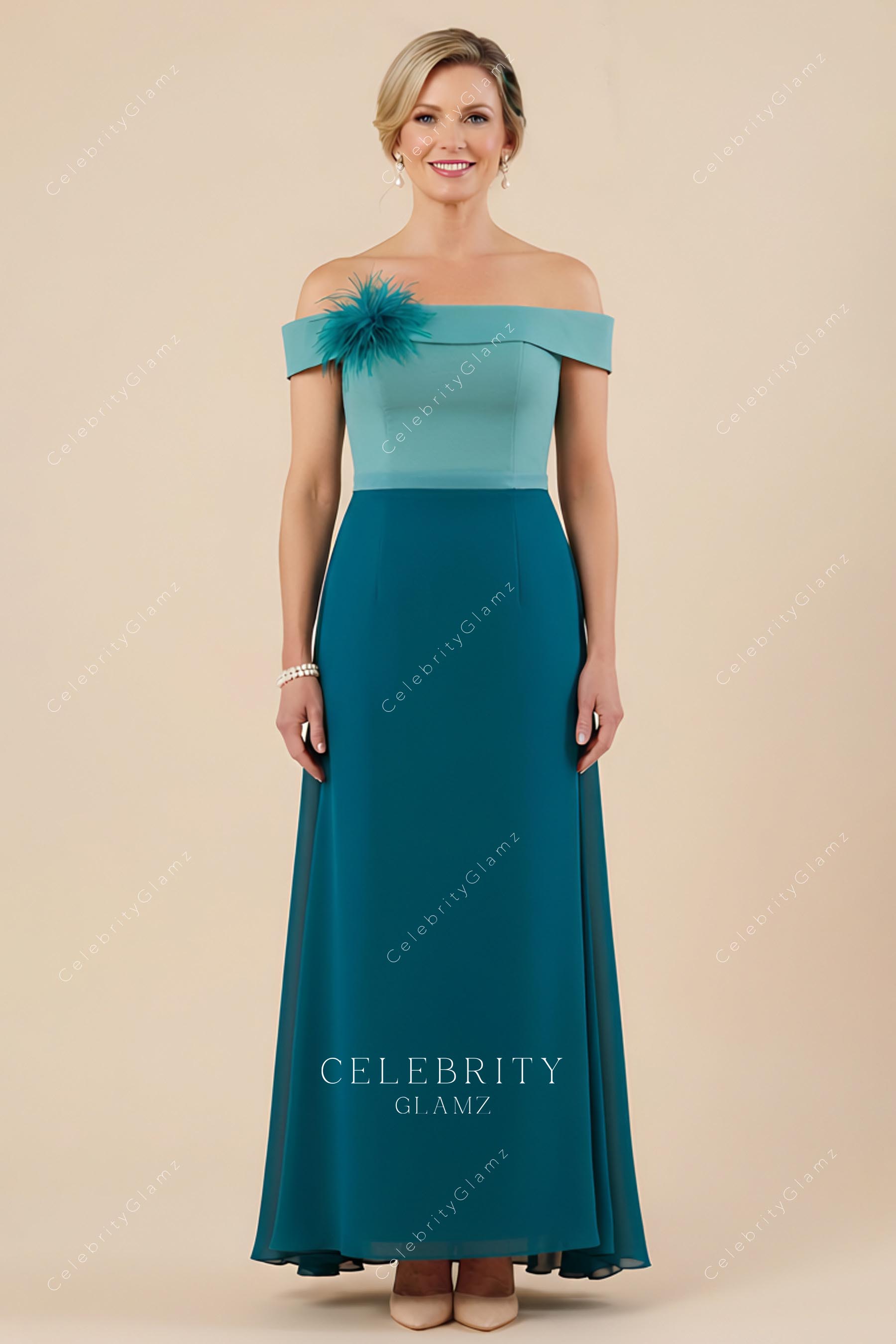 two tone overskirt mother of bride dress