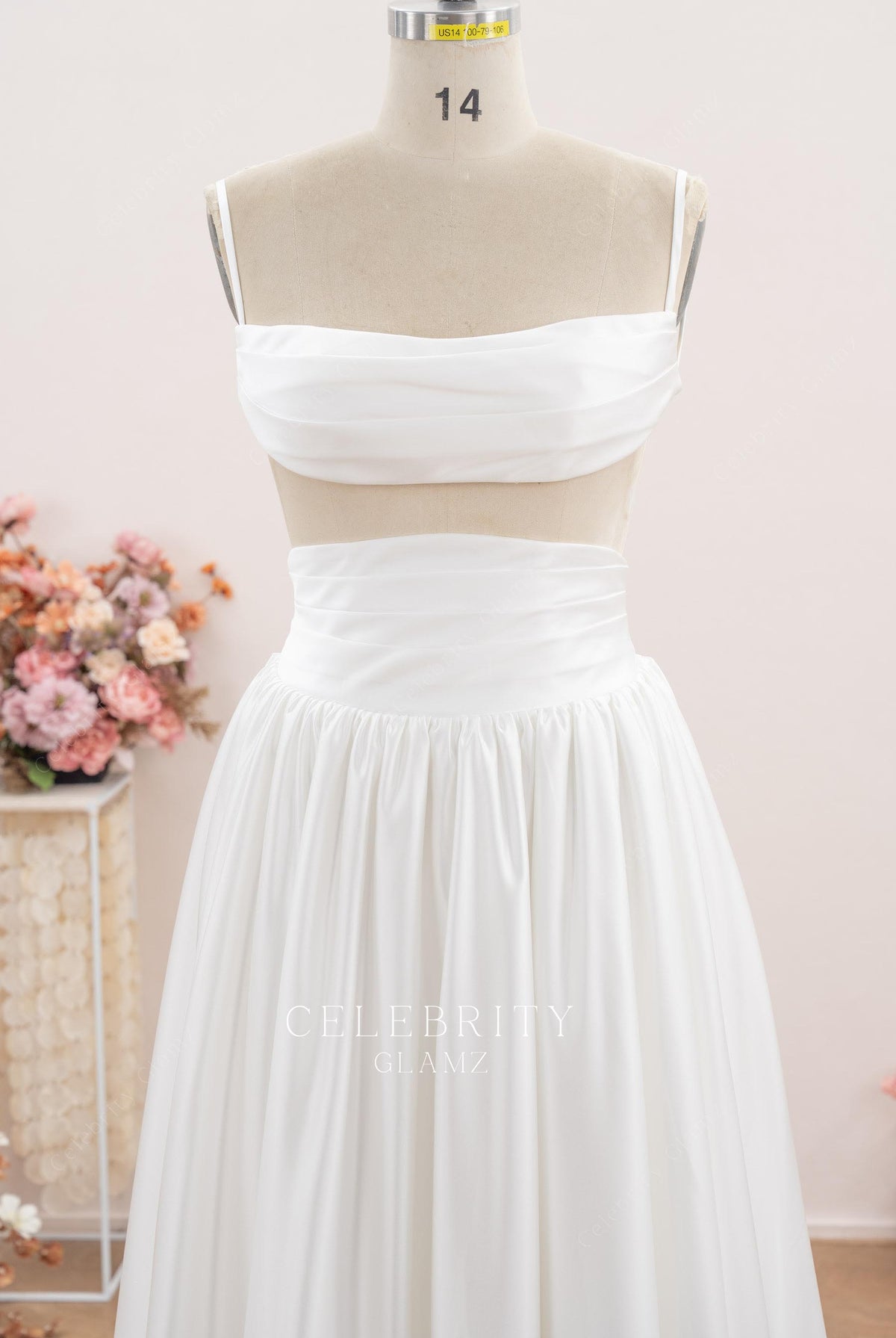 white crop top wedding dress