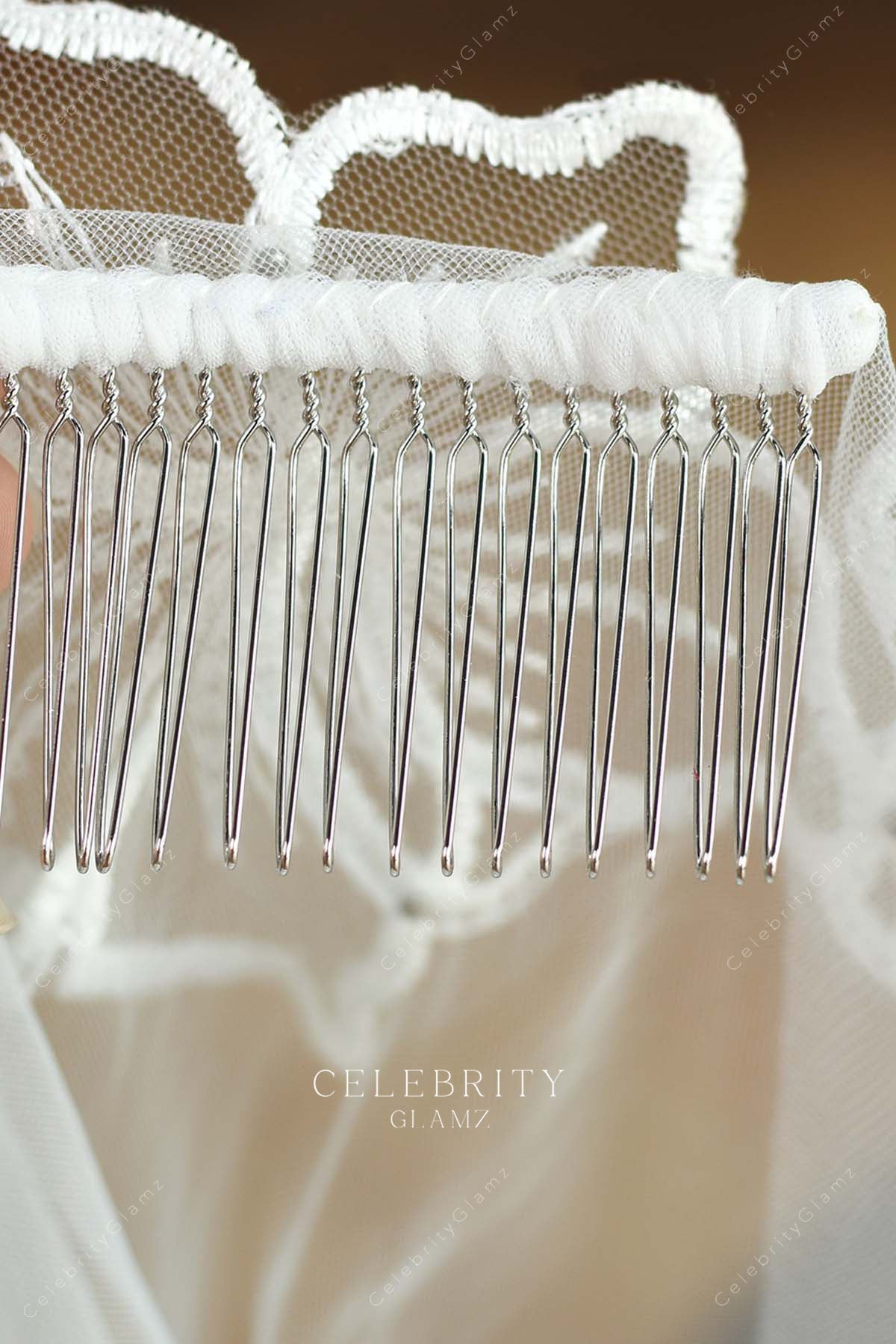 white lace with comb bridal veil