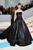2023 met gala Lily James strapless dress