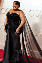2025 Oscars red carpet Da’Vine Joy Randolph glitter bodice dress