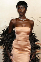2025 Oscars red carpet Anok Yai straight across formal dress 