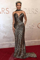 2025 Oscars red carpet Doja Cat leopard print dress