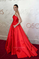 2025 Oscars red carpet Gal Gadot sweep train train dress