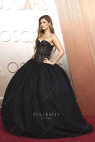 2025 Oscars red carpet Hannah Stocking lace corset formal dress