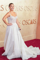 2025 Oscars red carpet Lee Broda visible boning formal dress