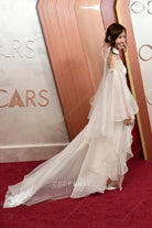2025 Oscars red carpet LeendaDong detachable sleeves dress