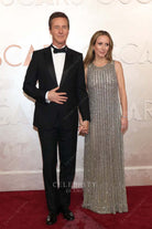 2025 Oscars red carpet Shauna Robertson boat neck prom dress