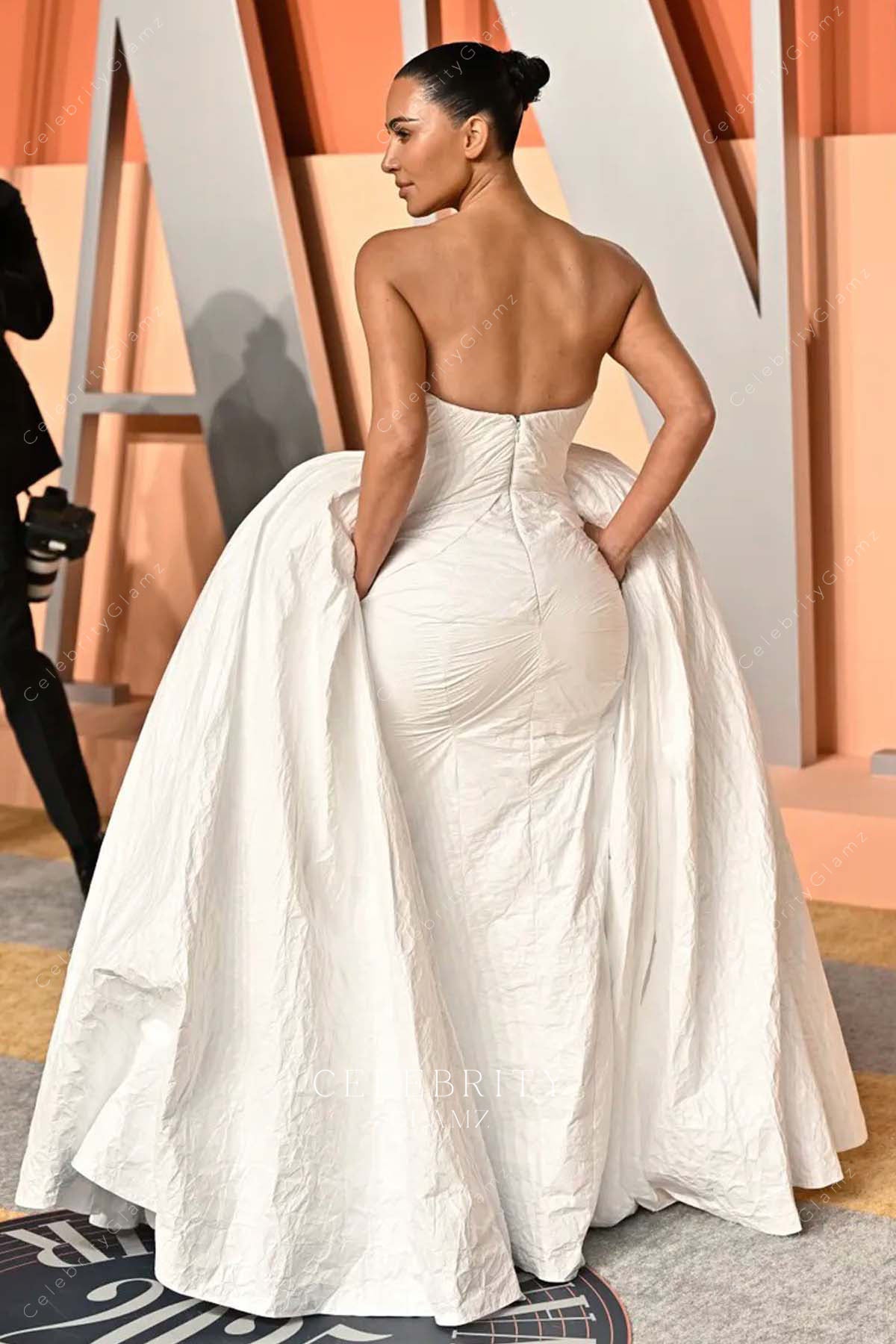 2025 Vanity fair party Kim Kardashian strapless open back  ballgown