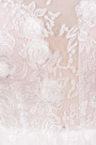 3d flower lace illusion bodice wedding dress