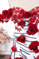 3d rose appliques wedding dress