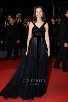 Calista Flockhart black a line formal dress 2023 Cannes film festival 