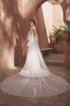 cathedral length bridal tulle cape