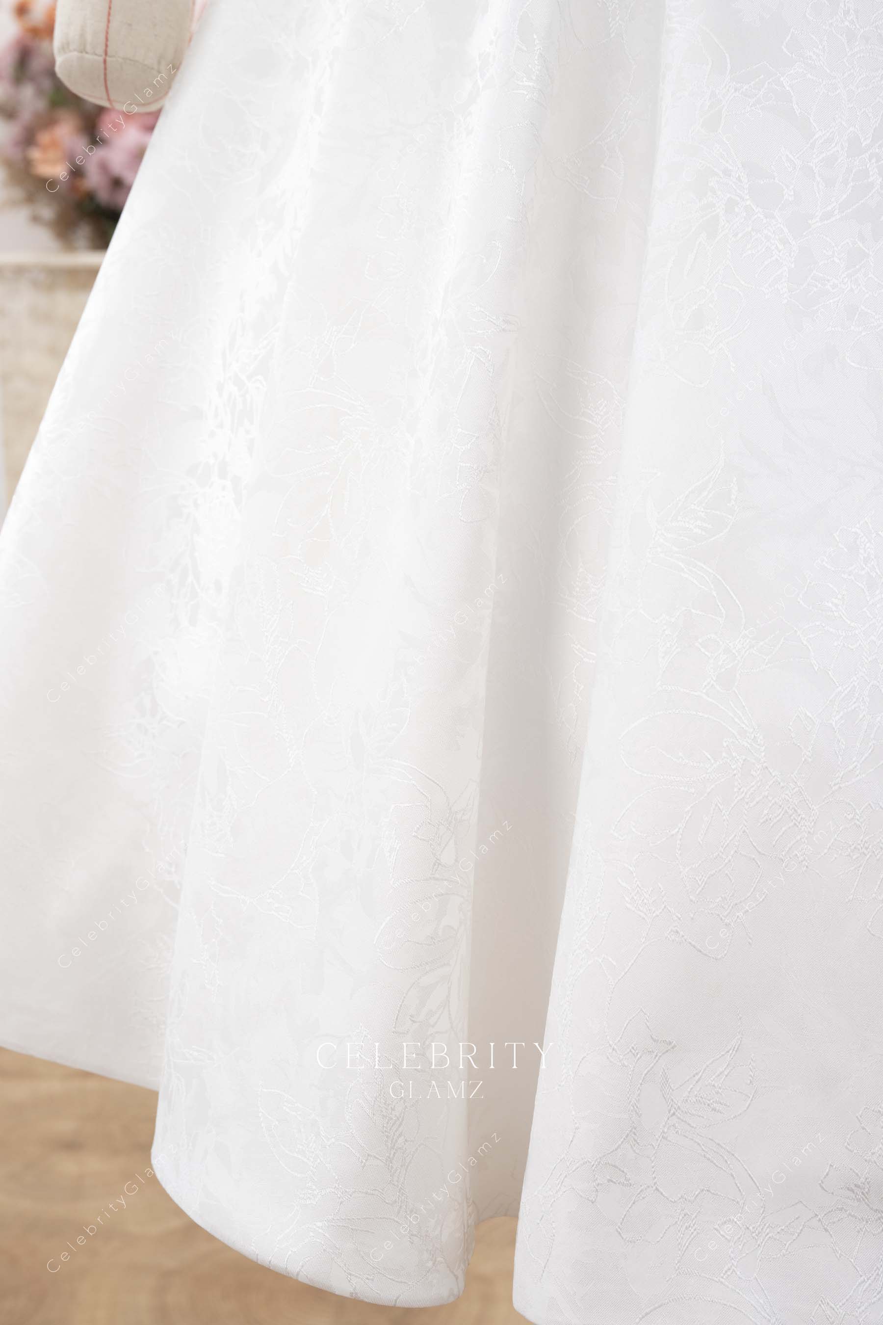 Jacquard a line bridal dress
