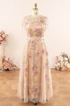 Multi colored sequin mother of bride dress