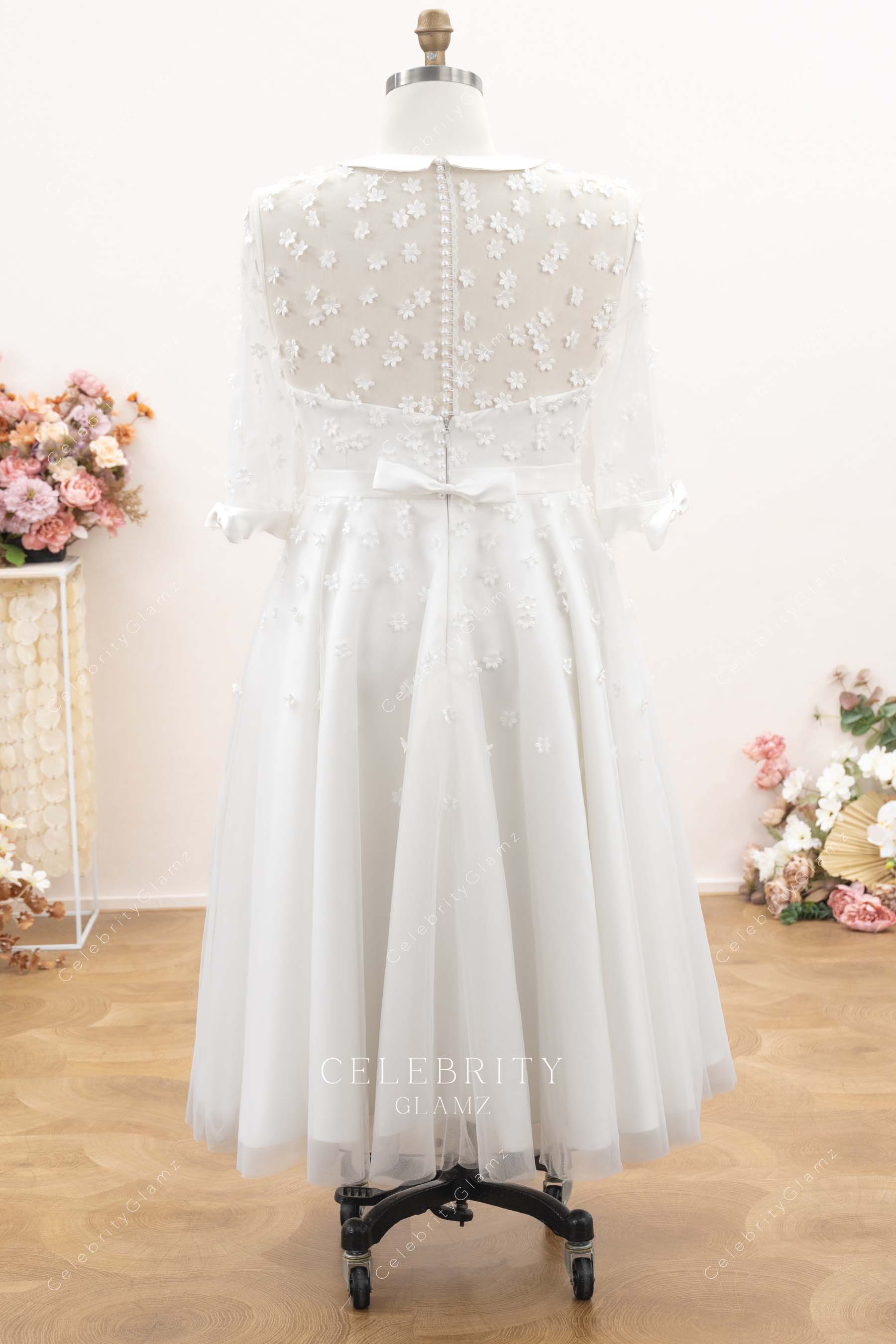 plus size lace a line wedding dress