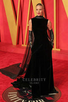 Rosie Huntington Whiteley sweep train prom dress 2024 Oscars after party