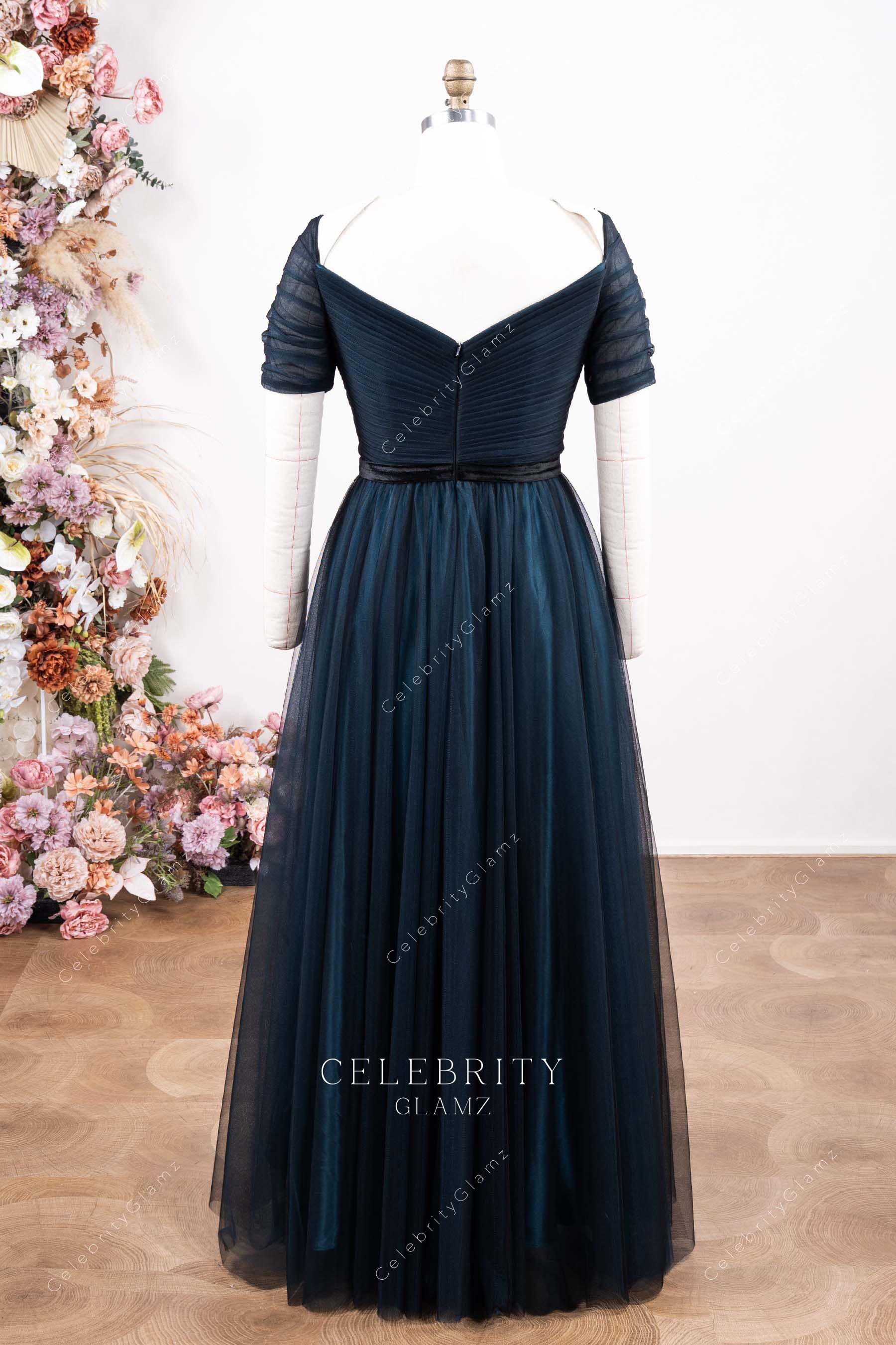 two tone a line mother of bride dress