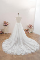 a line chapel train wedding dress
