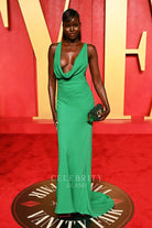 Adut Akech cowl neck prom dress 2024 Oscars after party