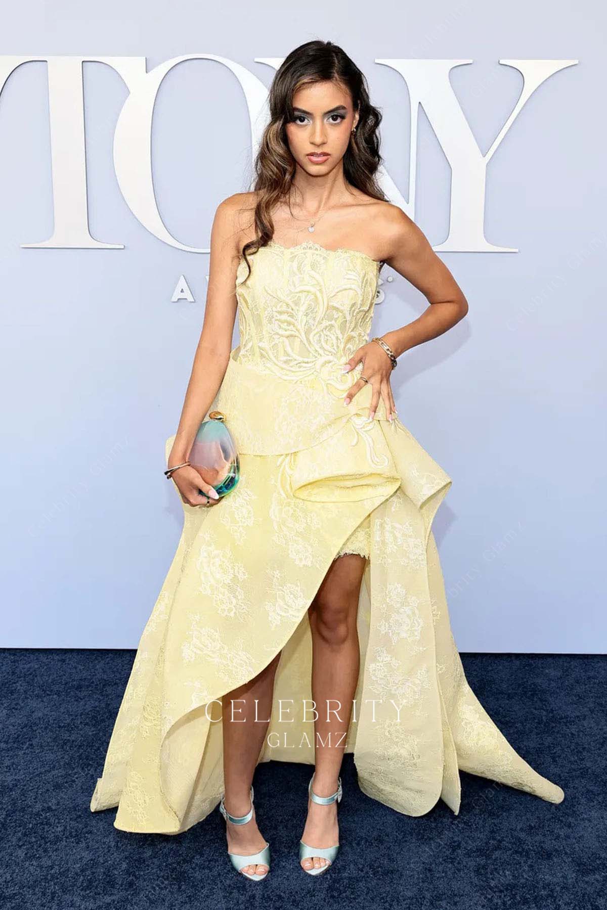 Alana Lintao daffodil high to low prom dress 2024 tony awards