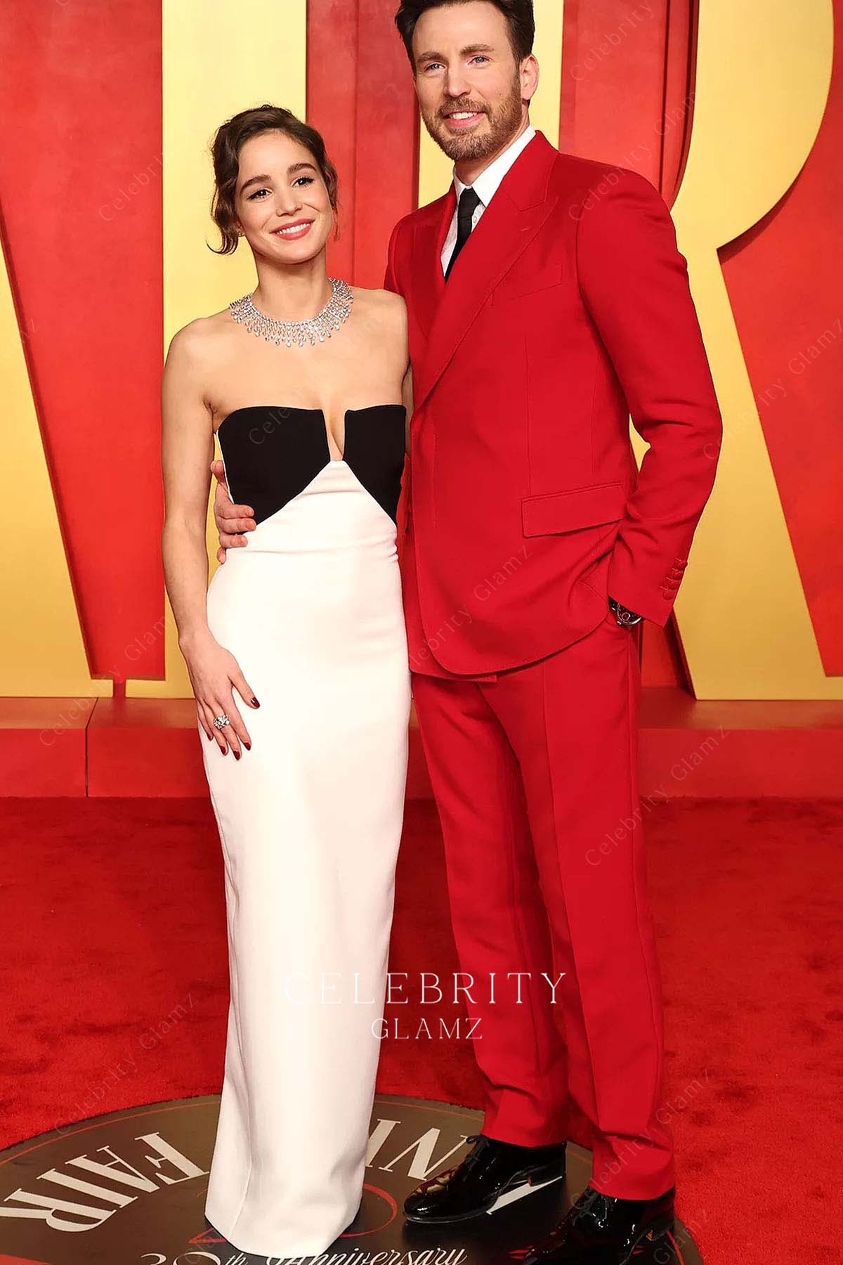 Alba Baptista sheath prom dress 2024 Oscars after party